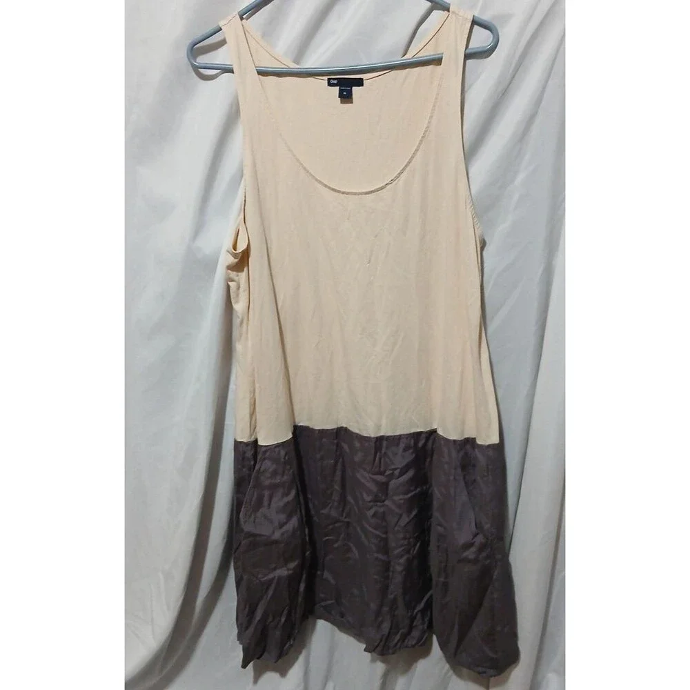Gap Size Xl Off White And Grey Tank Dress
